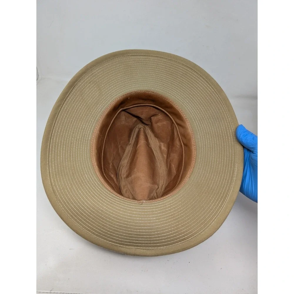 Vintage Fedora Hat Made in USA Men's Size Medium Safari Outdoor Canvas Sun Beige